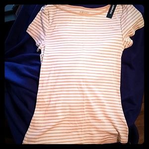 Old navy tan striped shirt